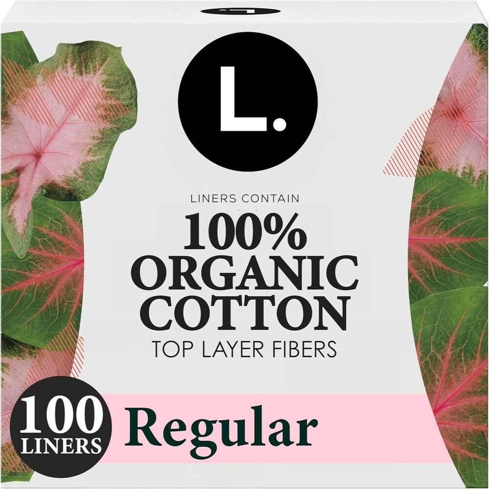 L. Ultra Thin Liners Women's Regular Coverage Organic Cotton Top Layer 100 Count